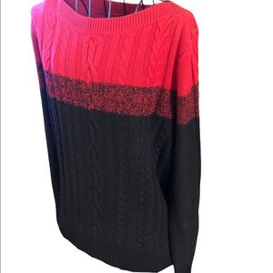 Chaps Black & Red Sweater